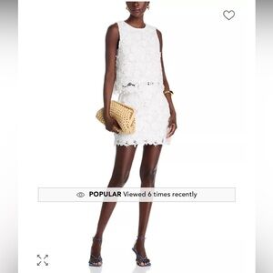 Aqua white Lace Floral Top size S